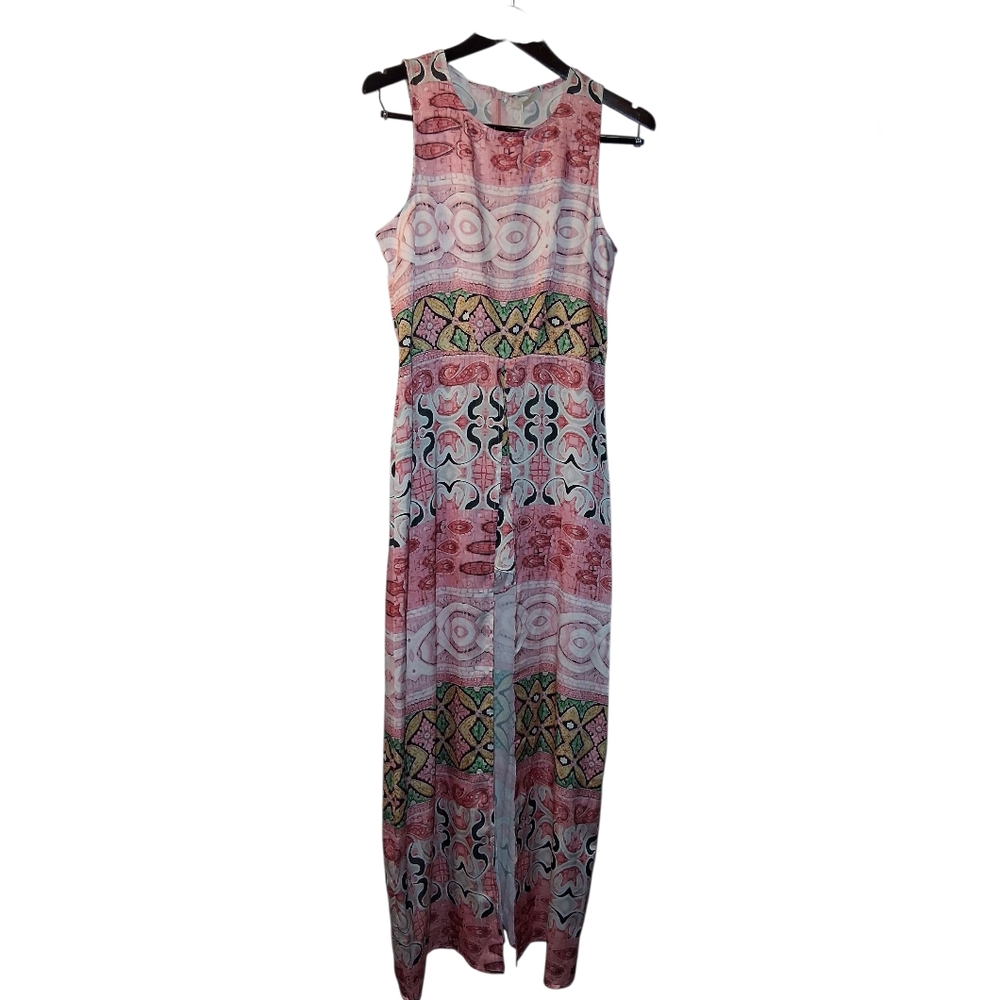 AQUAMAR Bohemian Pink Patterned Maxi Dress